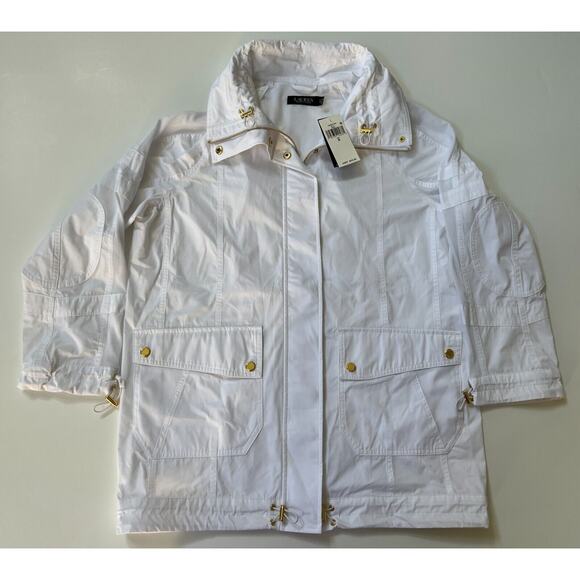 Lauren Ralph Lauren Women White Full Zip Windbreaker Jacket Size S NWT $295 - Picture 12 of 12